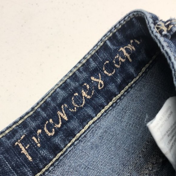 VINTAGE SILVER FRANCES DENIM CAPRIS 27x23 ๐ - Picture 4 of 13